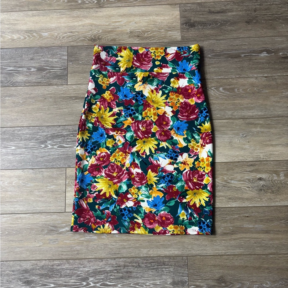 Agnes & Dora Skirt Sz L Floral Pencil Easter Spring Office Whimsical Bloomcore